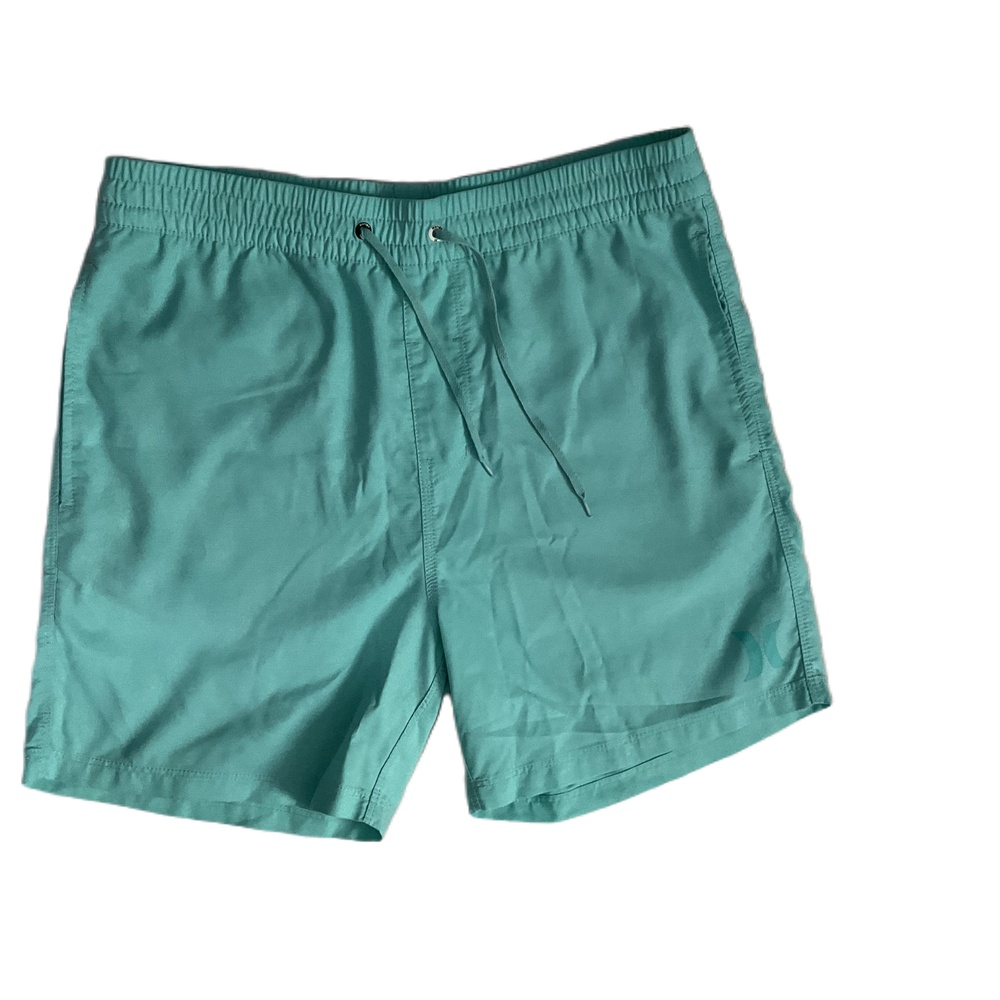 Hurley Aqua Teal Pull On‎ Elastic Waist Drawstring Mens Shorts Medium